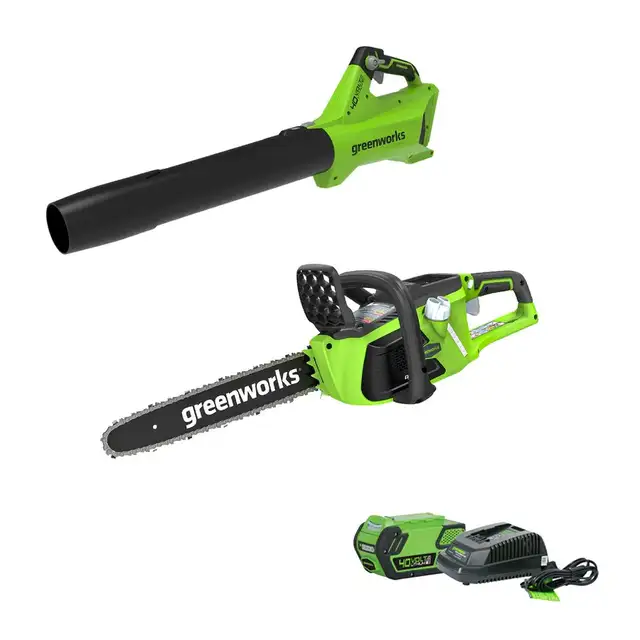 Greenworks 40V 14' chainsaw and blower combo, Brand New, Sealed