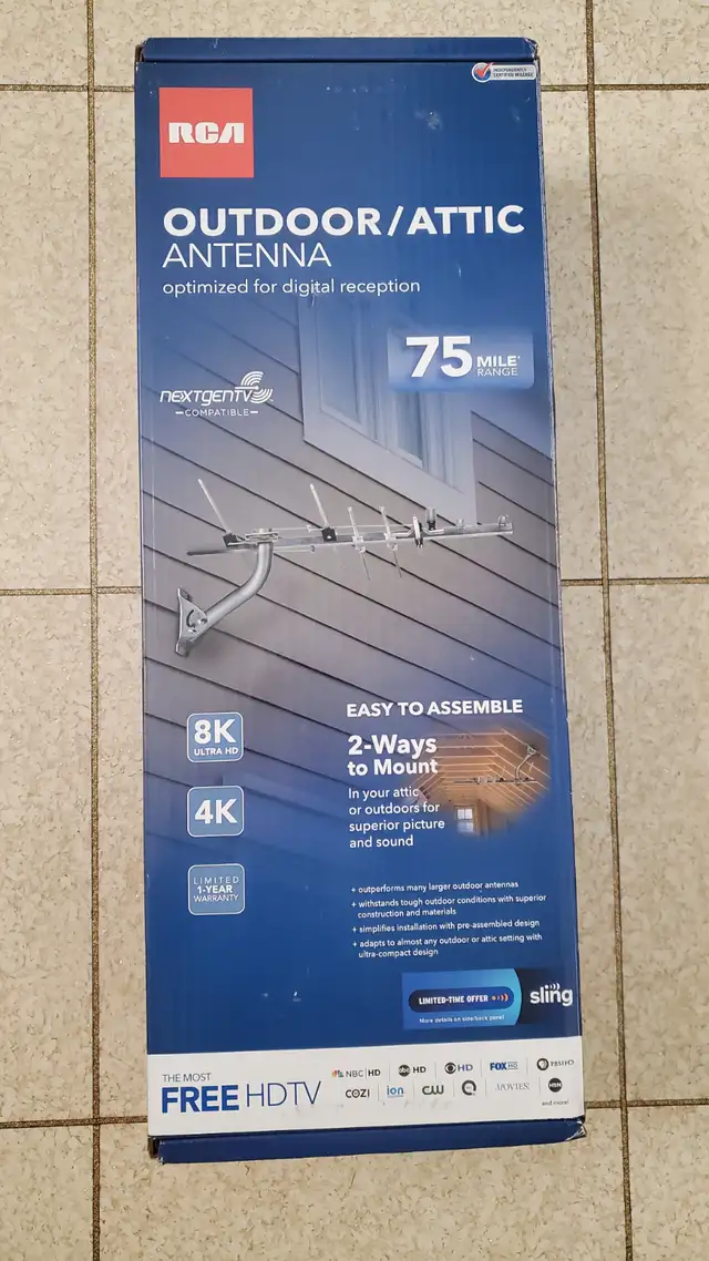 RCA Outdoor/Attic Yagi TV Antenna, Brand New