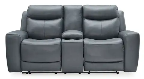 New Mindanao Leather Dual Power Reclining Loveseat Reg $2499 - Photo 3