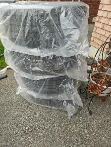 Selling eight (8) used car tires in good condition.