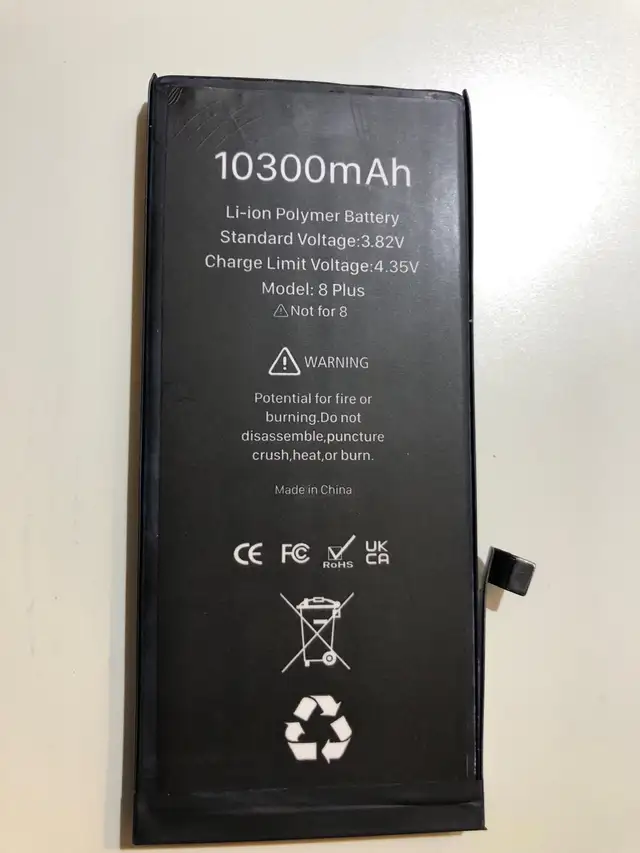 iPhone 8 , 10300 mAh Battery, $ 100. or $ 150. Installed.