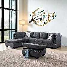 Sale Brand New 4-Piece Sectional Sofa Set With Storage Ottoman
