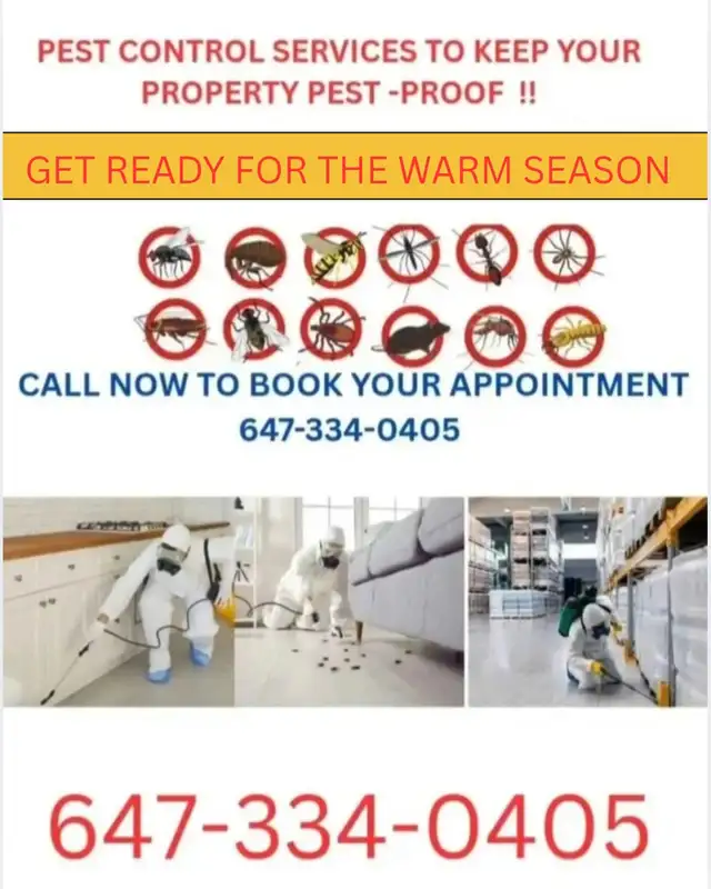 RODENT ,COCKROACHES, WILDLIFE REMOVAL SERVICES 647-334-0405