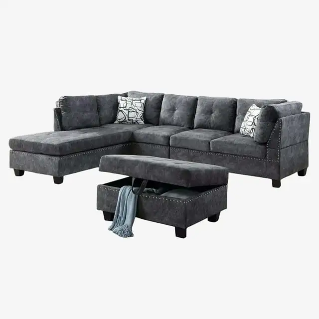 4-Piece Sectional Sofa Set With Storage Ottoman In Huge Sale - Photo 5
