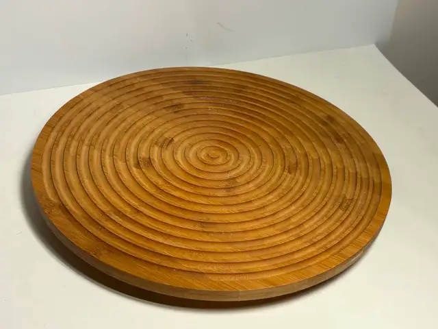 Round Bamboo Serving Tray / Lazy Susan - Photo 2