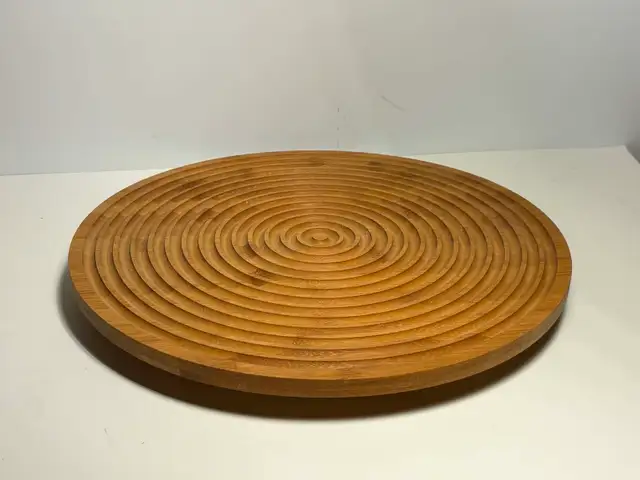 Round Bamboo Serving Tray / Lazy Susan - Photo 4