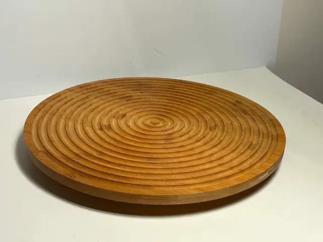 Round Bamboo Serving Tray / Lazy Susan - Photo 5
