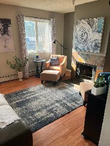 Gorgeous furnished  1 bdrm   den AVAIL 15May or 01June central