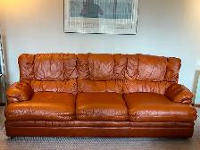 Leather sofa and chairs set