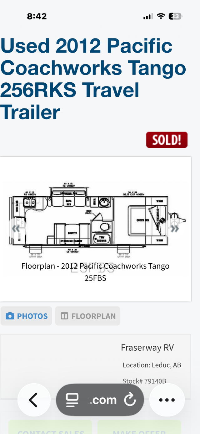 Travel trailer Pacific Coachworks Tango 26’ - Photo 10
