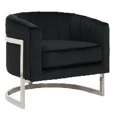 LUXURIOUS ACCENT CHAIR IN BLACK VELVET AND CHROME BASE! - Photo 2