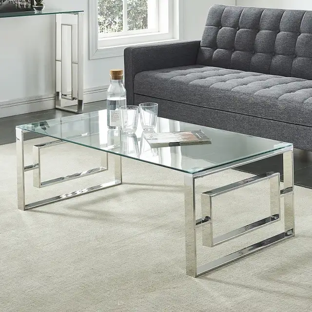EROS Rectangular Coffee Table in Silver Free Delivery..
