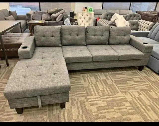 New Chenille L Shape 4 Seater Sofa for Sale   Free Delivery