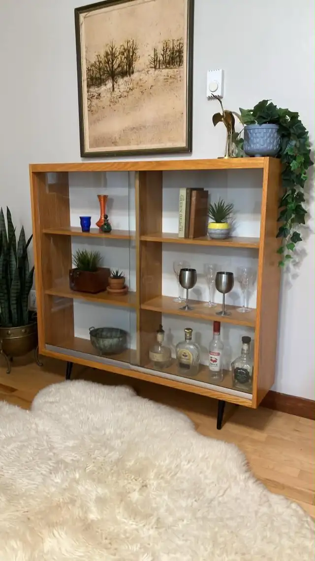Mid century. TEAK TECK lampe / Crédence, buffet, bibliothèque, s - Photo 2