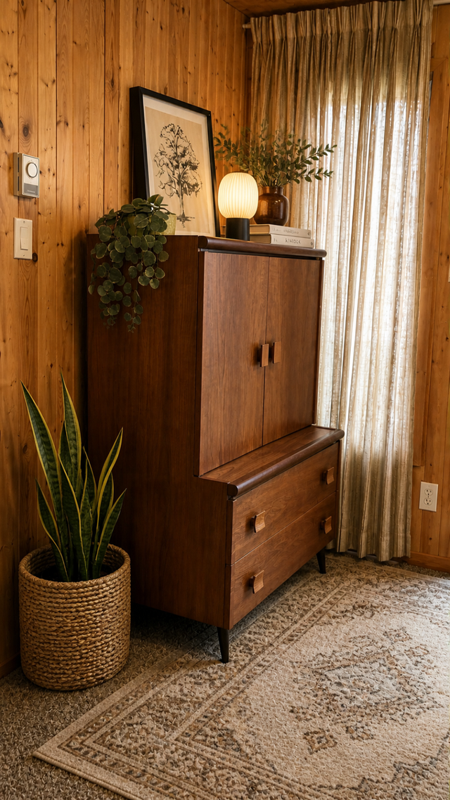 Mid century. TEAK TECK. Buffet, tallboy, bahut disques vinyles, - Photo 2