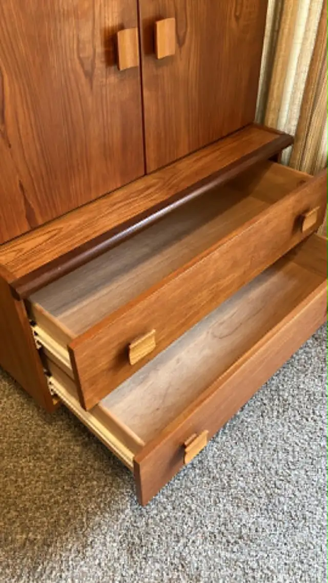 Mid century. TEAK TECK. Buffet, tallboy, bahut disques vinyles, - Photo 4