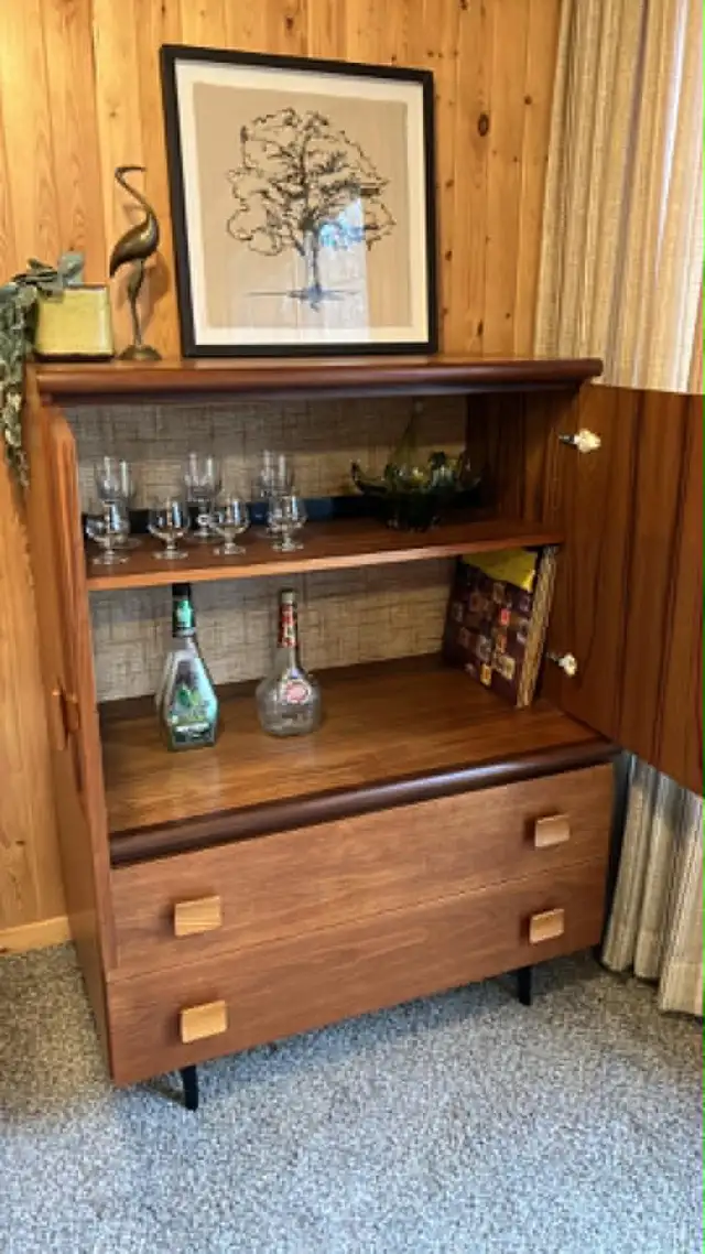 Mid century. TEAK TECK. Buffet, tallboy, bahut disques vinyles, - Photo 5