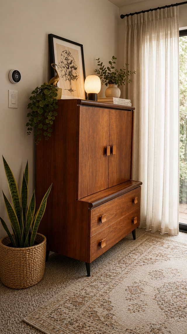 Mid century. TEAK TECK. Buffet, tallboy, bahut disques vinyles, - Photo 8