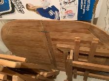8 Piece Patio Outdoor Acacia Wood Furniture - Photo 2