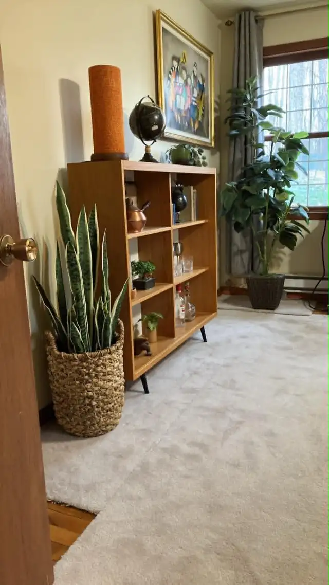 Mid century. Vitrine, buffet, bibliothèque. Lampe teak teck PAS - Photo 5