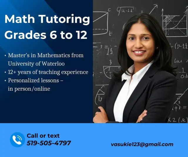 Private Math Tutoring – Grades 6–12 | 12  Years Experience