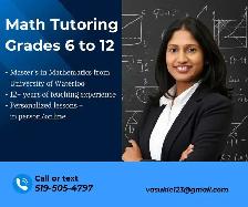 Private Math Tutoring – Grades 6–12 | 12  Years Experience
