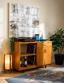 Mid century. TEAK TECK lampe / Vintage. Buffet, bahut disques vi