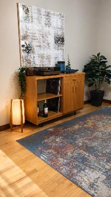 Mid century. TEAK TECK lampe / Vintage. Buffet, bahut disques vi - Photo 5
