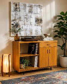 Mid century. TEAK TECK lampe / Vintage. Buffet, bahut disques vi - Photo 6