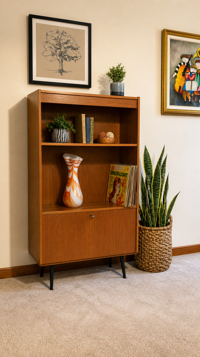Mid century. TEAK TECK. Buffet, bibliothèque, bar, bahut disques - Photo 4