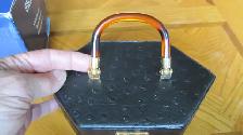 LOVELY BLACK LEATHER JEWELRY BOX WITH SEIKO TRAVEL ALARM CLOCK - Photo 3