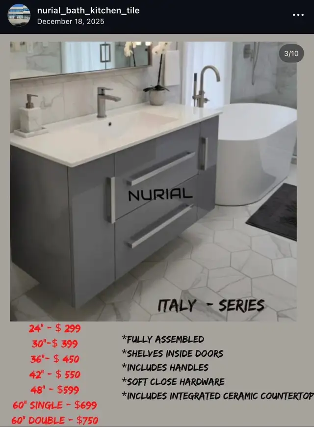 LED mirrors kitchen countertops bathroom vanities  tiles - Photo 10