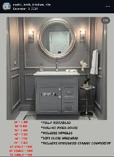 Bathroom vanities Porcelain tiles solid wood kitchen cabinets