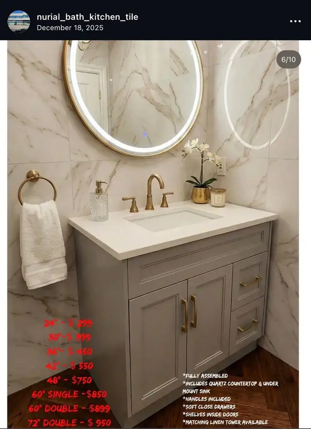 Floating vanity Solid wood vanity LED mirrors - Photo 10