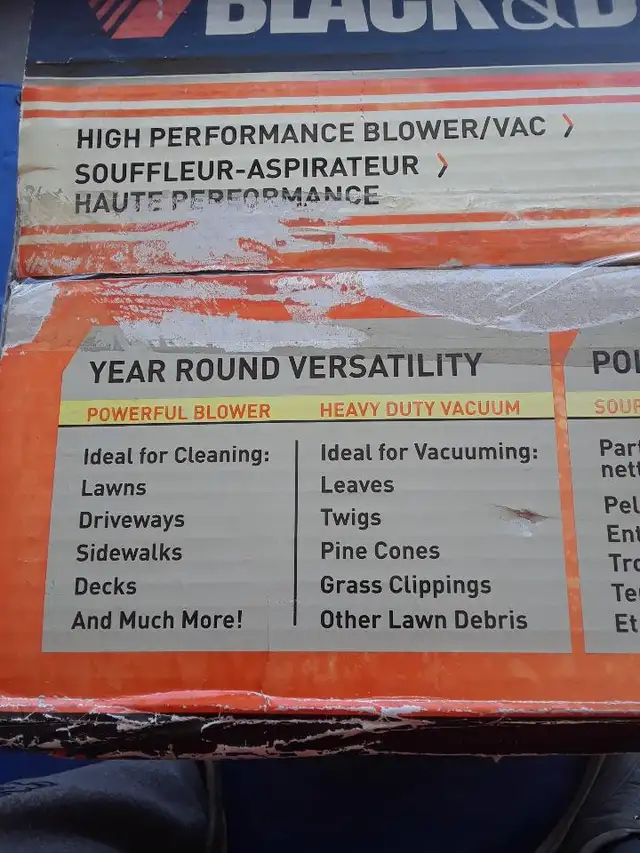 black & decker blower/vac  original box and bag buy for $185.00 - Photo 3