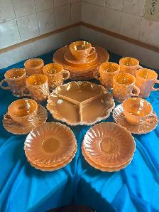 Rare find Vintage Anchor Hocking Fire King peach dinnerware