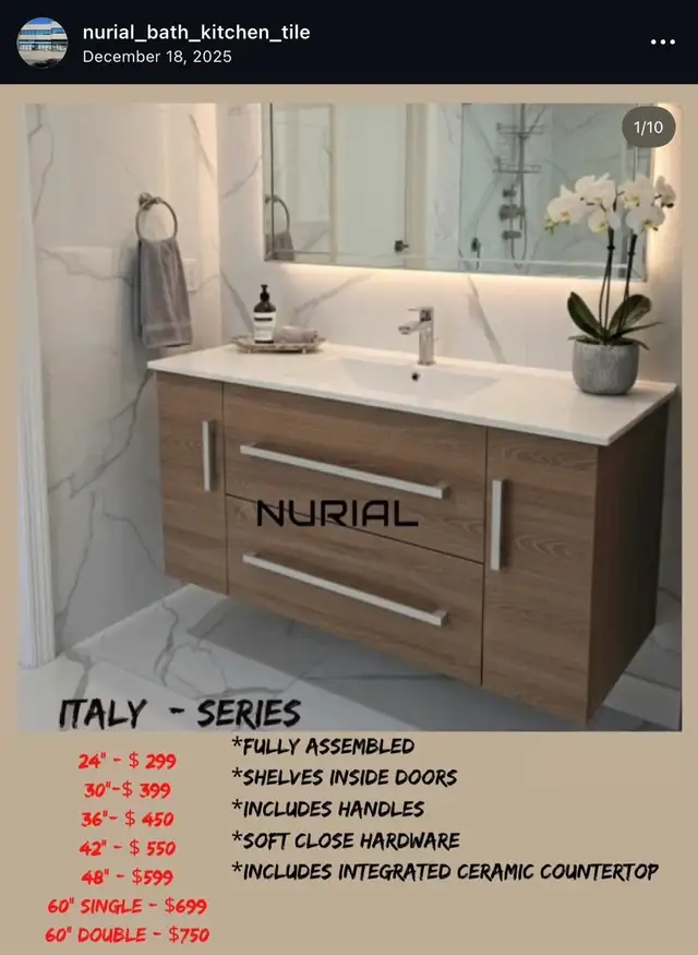 Bathroom vanities kitchen countertops Led mirrors - Photo 3