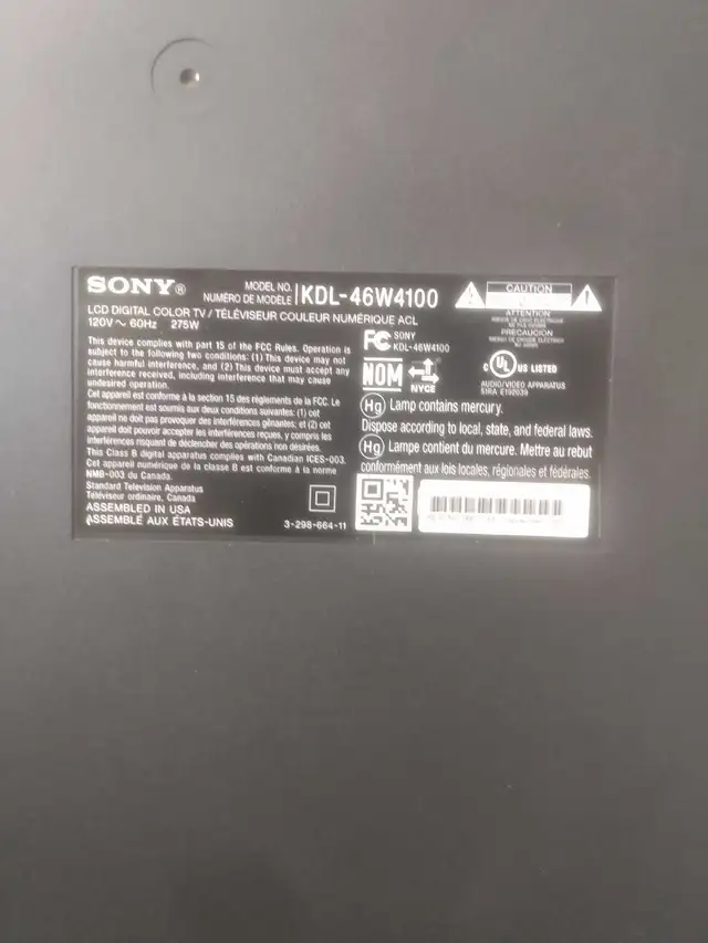used Sony TV for sale has blue line in working condition