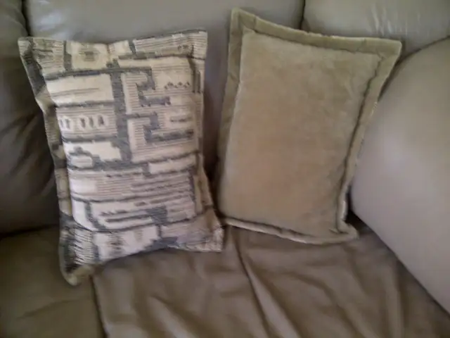 2 BAUX COUSSINS NEUFS BEIGES BRUNS BLANCS 12'x16': $10.00 CHACUN - Photo 2