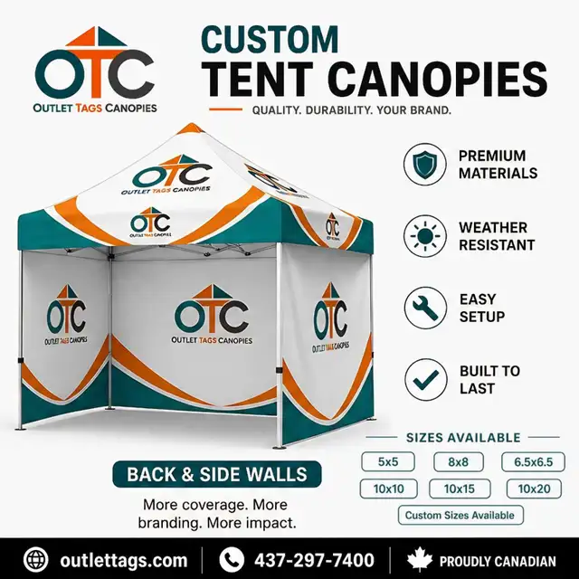 Custom 10x10 Pop Up Tent - Event Canopy - Multiple Designs - Photo 3