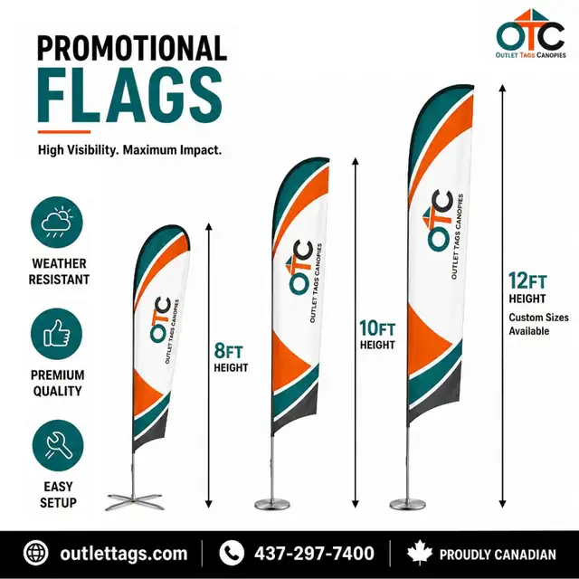 Custom Promotional Flags - Feather & Teardrop Signs