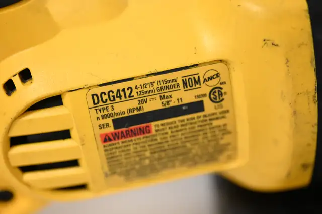 Dewalt Grinder DCG412 20V 4-1/2' USED in working Tool Only - Photo 9