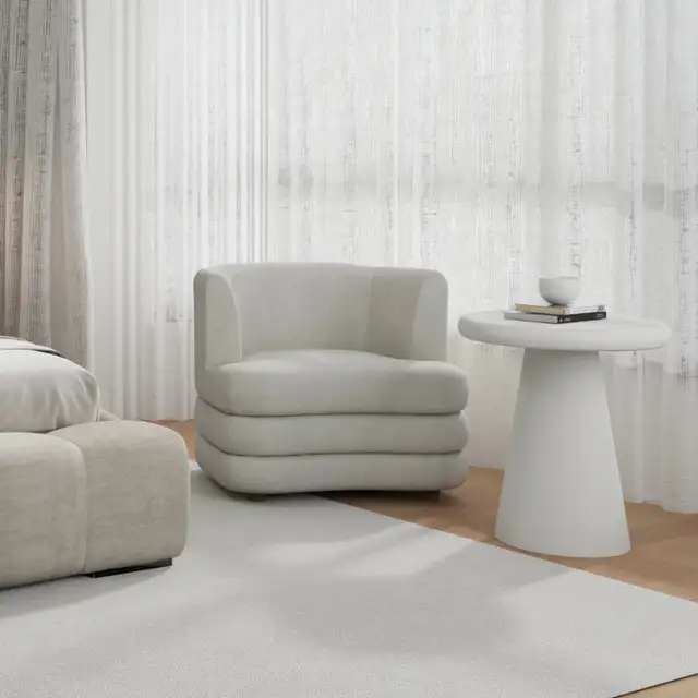 Dorian Accent Chair in Beige..