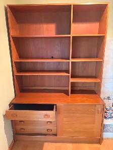 For sale 1 teak cabinet and 1 bookcase