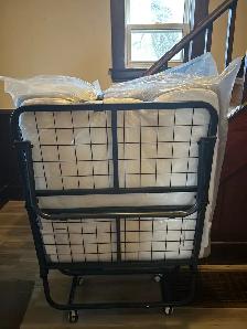 foldable / portable bed frame and mattress