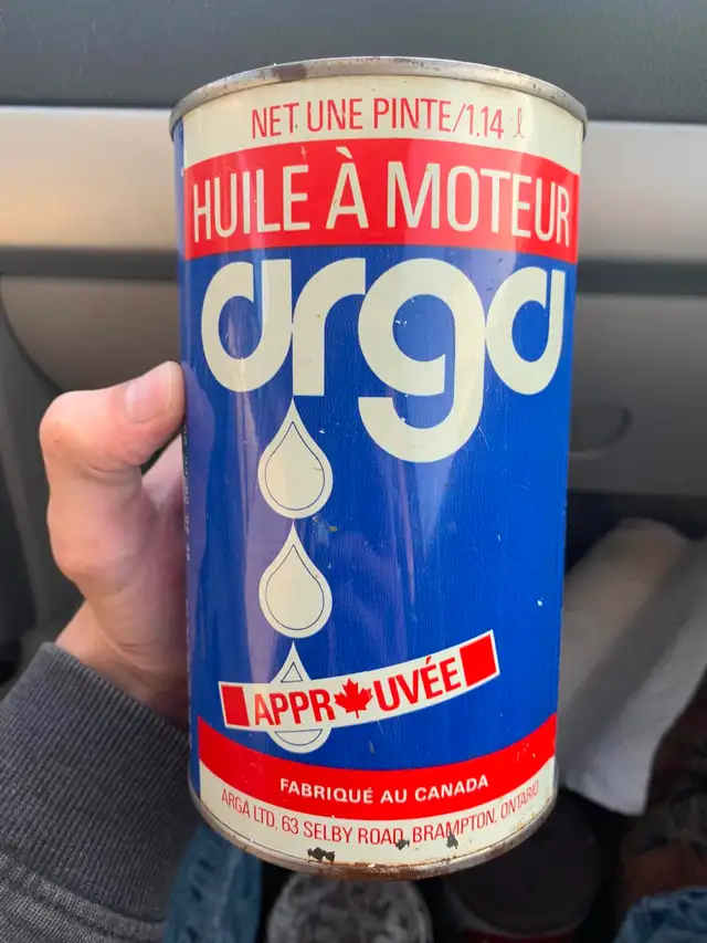 SCARCE 1960's VINTAGE ARGA MOTOR OIL IMPERIAL QUART CAN - Photo 5