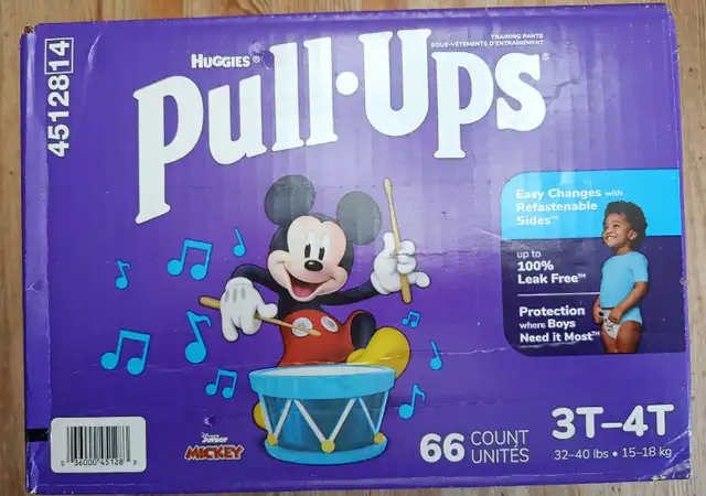 Huggies Pull Ups for Boys size 3T-4T Unopened Box (66 count)