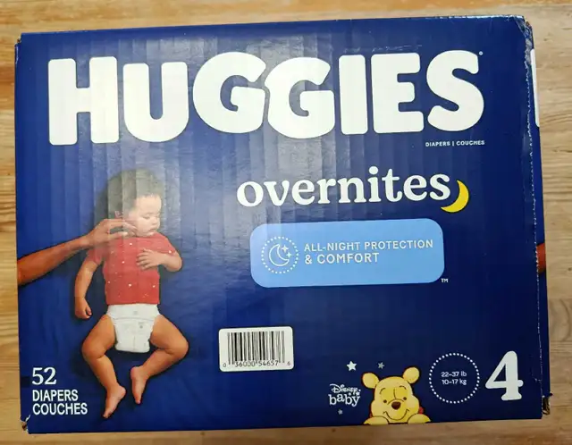 Huggies Overnites Size 4 Unopened Box (52 Count) - Photo 2