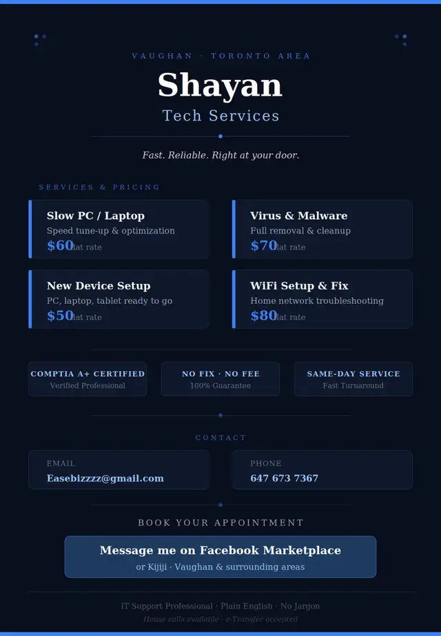 ️ Professional IT & Computer Repair – Vaughan | Shayan