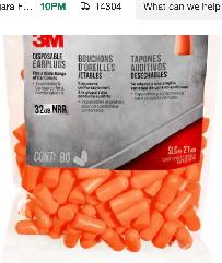 Disposable Earplugs, 92800H80-DC,Orange, 80 pairs/pack